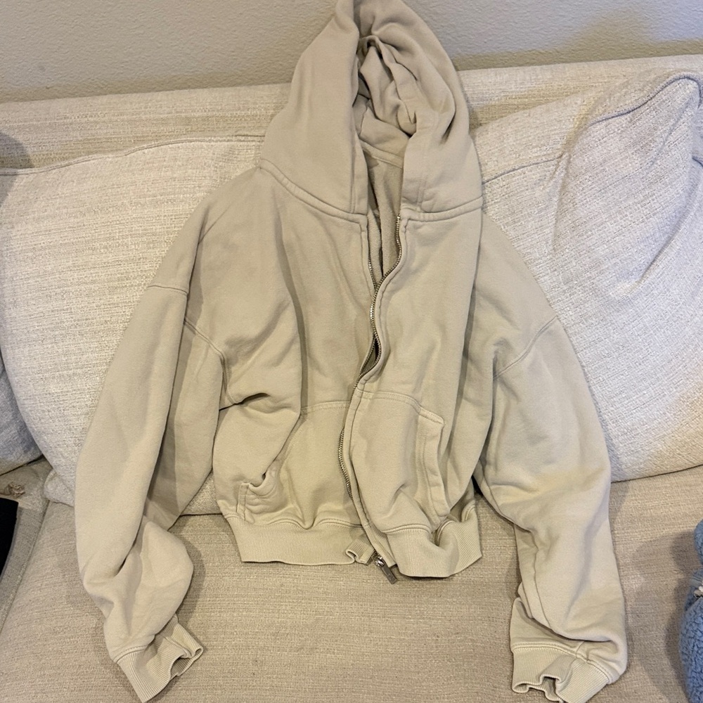 YoungLA 100% cotton crop top hoodie zip up